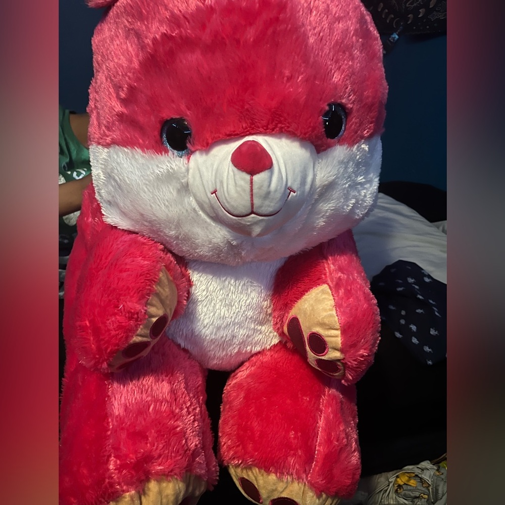 Plush Pink and White Teddy Bear